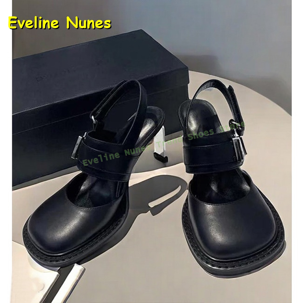 Boots - Damskie czarne sandały Mary Jane z